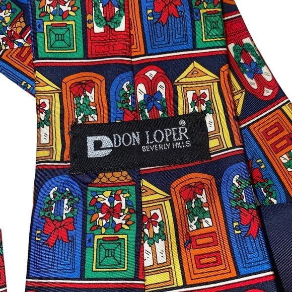 Don Loper Beverly Hills 100% Imported Silk Christmas Holiday Tie - Picture 6 of 7